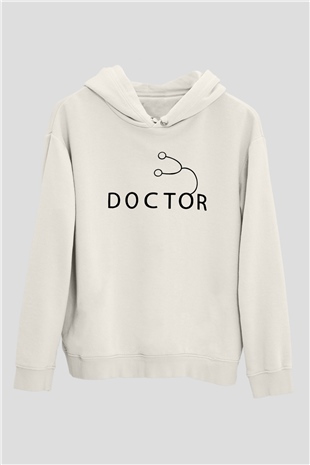 Doktor Beyaz Unisex Hoodie