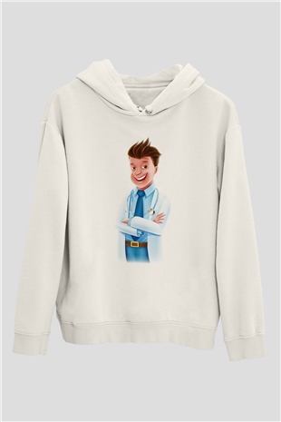 Doktor Beyaz Unisex Hoodie