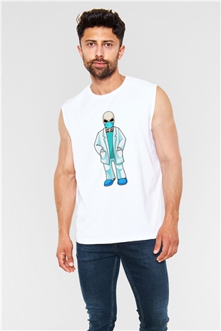 Doktor Beyaz Unisex Kolsuz Tişört
