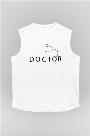 Doktor Beyaz Unisex Kolsuz Tişört