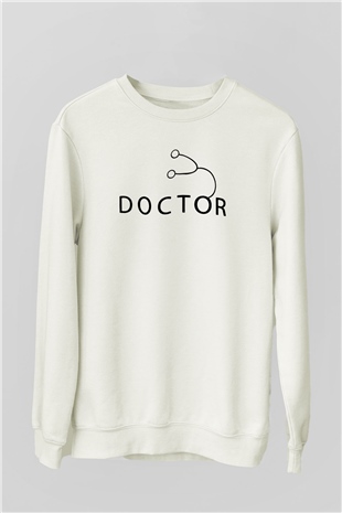 Doktor Beyaz Unisex Sweatshirt