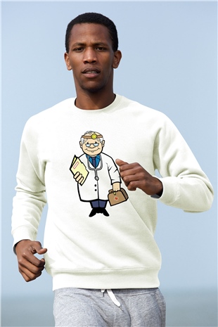 Doktor Beyaz Unisex Sweatshirt