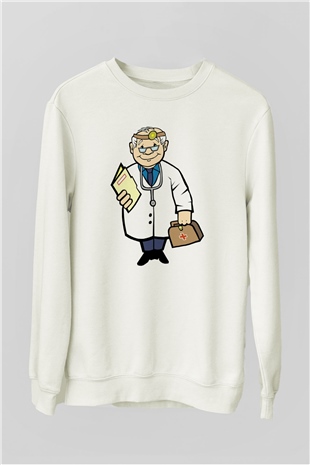 Doktor Beyaz Unisex Sweatshirt