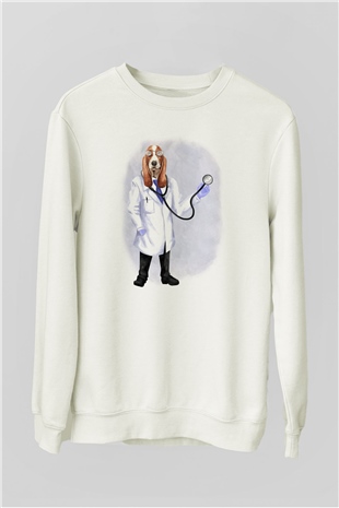 Doktor Beyaz Unisex Sweatshirt