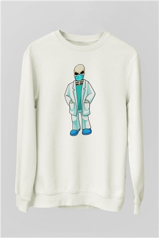 Doktor Beyaz Unisex Sweatshirt