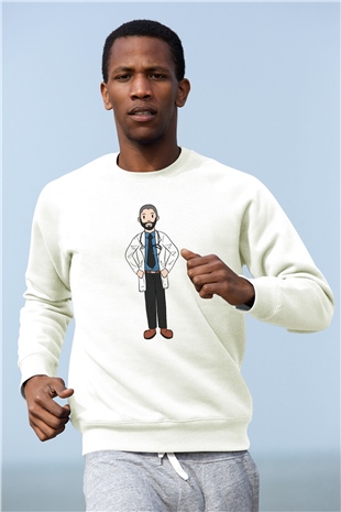 Doktor Beyaz Unisex Sweatshirt