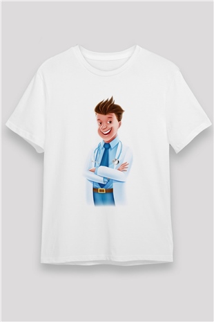 Doktor Beyaz Unisex Tişört T-Shirt - TişörtFabrikası