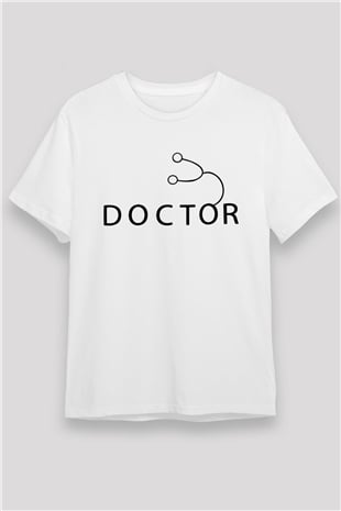 Doktor Beyaz Unisex Tişört T-Shirt - TişörtFabrikası