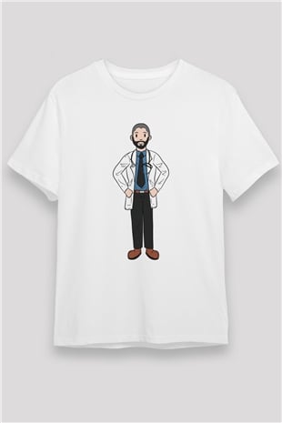 Doktor Beyaz Unisex Tişört T-Shirt - TişörtFabrikası