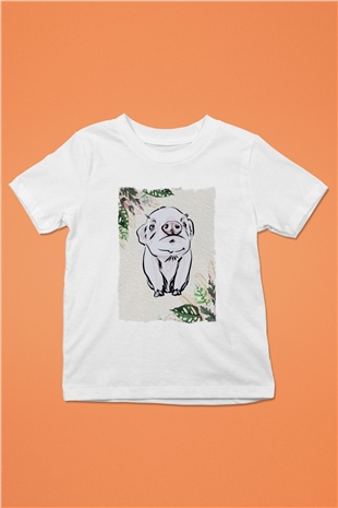Domuz Beyaz Unisex Çocuk Tişört