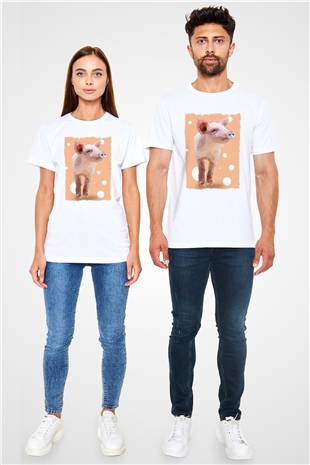 Domuz Beyaz Unisex Tişört T-Shirt - TişörtFabrikası