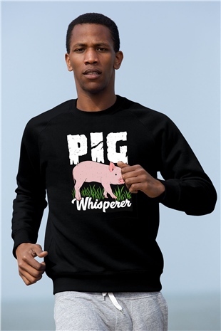 Domuz Siyah Unisex Sweatshirt