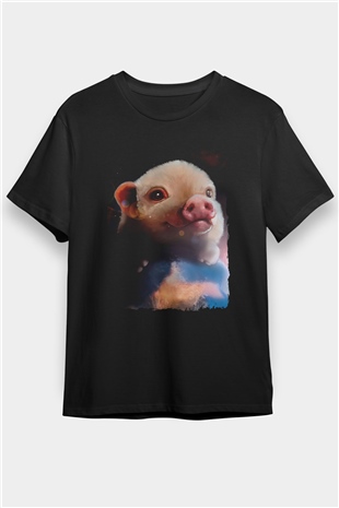 Domuz Siyah Unisex Tişört T-Shirt - TişörtFabrikası
