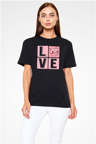 Domuz Siyah Unisex Tişört T-Shirt - TişörtFabrikası