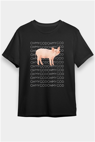Domuz Siyah Unisex Tişört T-Shirt - TişörtFabrikası