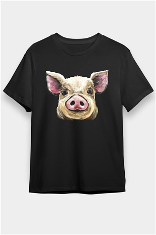 Domuz Siyah Unisex Tişört T-Shirt - TişörtFabrikası
