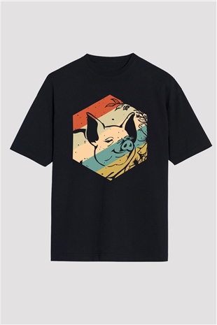 Domuz Siyah Oversize Tişört Oversize T-shirt - TişörtFabrikası