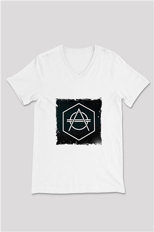 Don Diablo Baskılı Beyaz V Yaka Unisex Tişört
