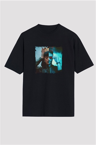 Don Diablo Baskılı Unisex Oversize Siyah Tişört