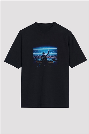 Don Diablo Baskılı Unisex Oversize Siyah Tişört