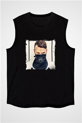 Don Diablo Baskılı Unisex Siyah Kolsuz Tişört