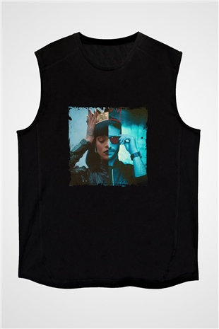 Don Diablo Baskılı Unisex Siyah Kolsuz Tişört