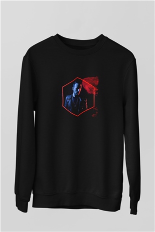 Don Diablo Baskılı Unisex Siyah Sweatshirt