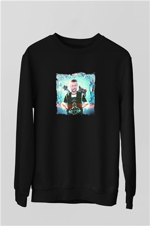 Don Diablo Baskılı Unisex Siyah Sweatshirt