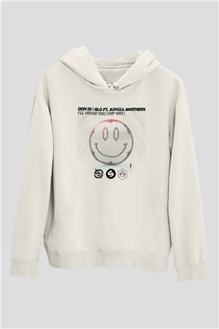 Don Diablo Beyaz Unisex Kapüşonlu Sweatshirt