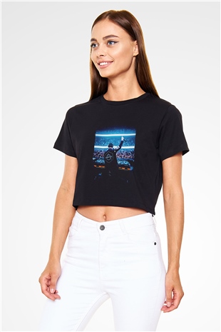 Don Diablo Siyah  Crop Top Tişört