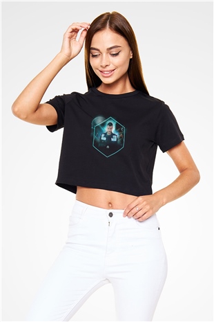 Don Diablo Siyah  Crop Top Tişört