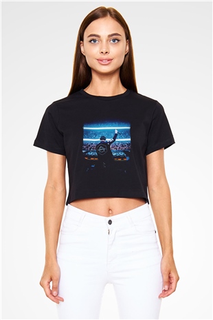 Don Diablo Siyah  Crop Top Tişört