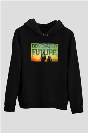 Don Diablo Siyah Unisex Kapüşonlu Sweatshirt