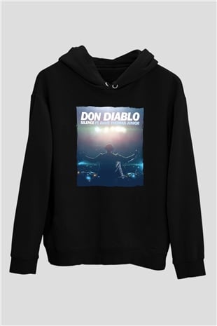 Don Diablo Siyah Unisex Kapüşonlu Sweatshirt