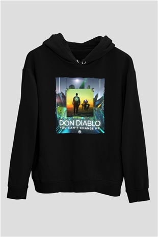 Don Diablo Siyah Unisex Kapüşonlu Sweatshirt