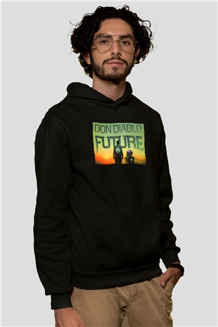 Don Diablo Siyah Unisex Kapüşonlu Sweatshirt