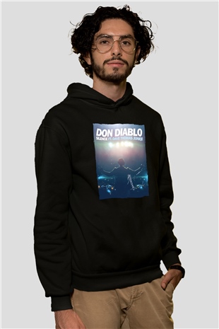 Don Diablo Siyah Unisex Kapüşonlu Sweatshirt