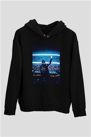 Don Diablo Siyah Unisex Kapüşonlu Sweatshirt