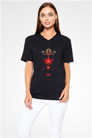 Don Diablo Siyah Unisex V Yaka Tişört T-Shirt