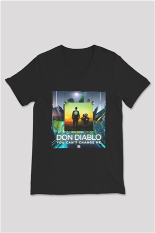 Don Diablo Siyah Unisex V Yaka Tişört