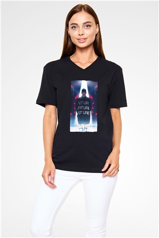 Don Diablo Siyah Unisex V Yaka Tişört