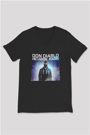 Don Diablo Siyah Unisex V Yaka Tişört