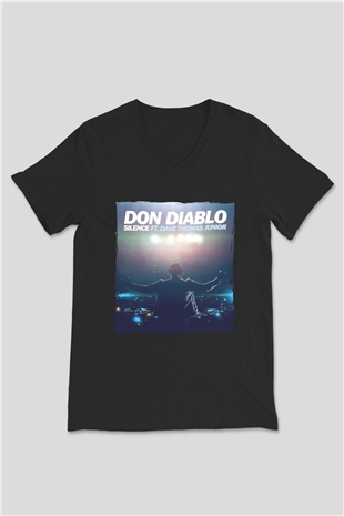 Don Diablo Siyah Unisex V Yaka Tişört