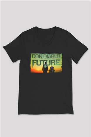 Don Diablo Siyah Unisex V Yaka Tişört