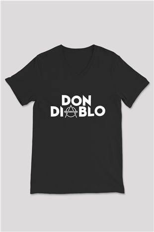 Don Diablo Siyah Unisex V Yaka Tişört