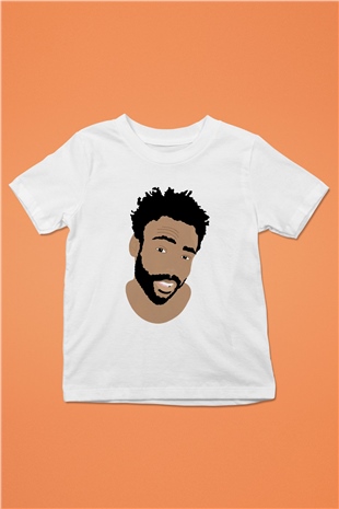 Donald Glover Baskılı Beyaz Unisex Çocuk Tişört