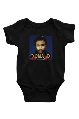 Donald Glover Baskılı Siyah Bebek Body - Zıbın