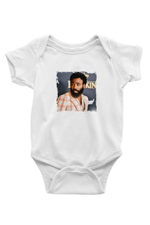 Donald Glover Baskılı Unisex Beyaz Bebek Body - Zıbın