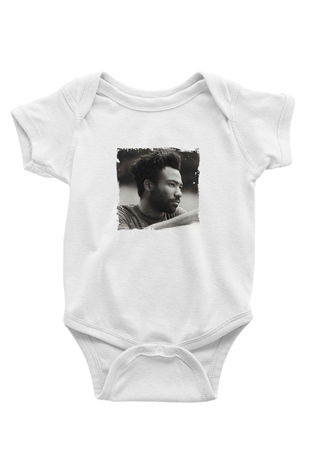 Donald Glover Baskılı Unisex Beyaz Bebek Body - Zıbın
