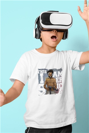 Donald Glover Baskılı Unisex Beyaz Çocuk Tişört